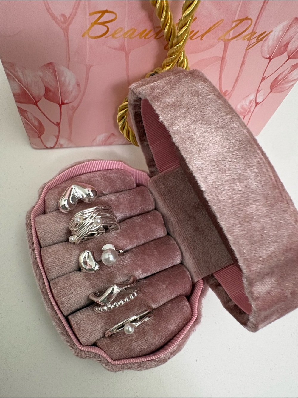 Silver Plated Open Ring Set - Picture 8 of 14